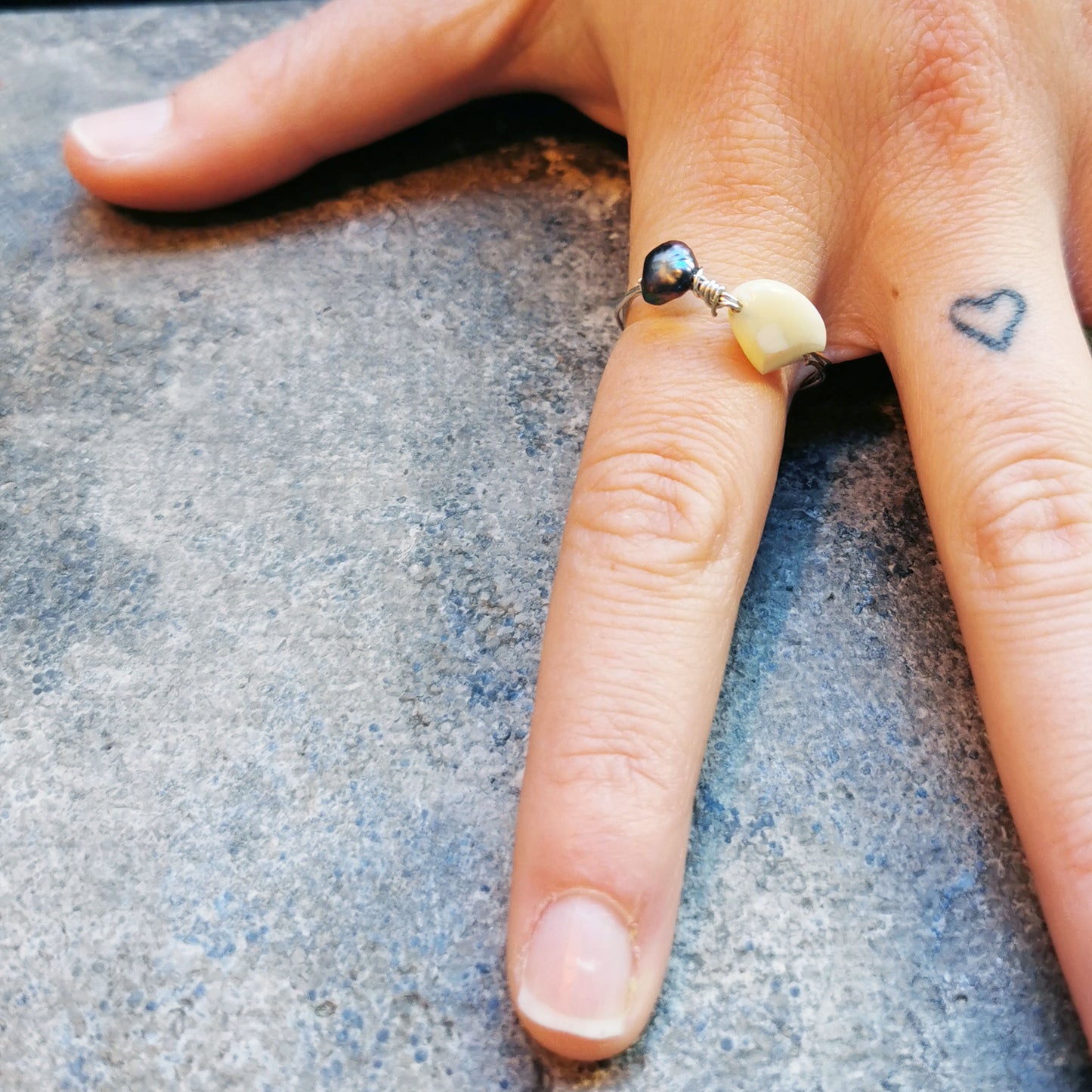 Barely There Silver Pearl ring