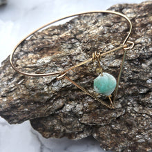 Load image into Gallery viewer, Bermuda Triangle Bangle Mint bead detail