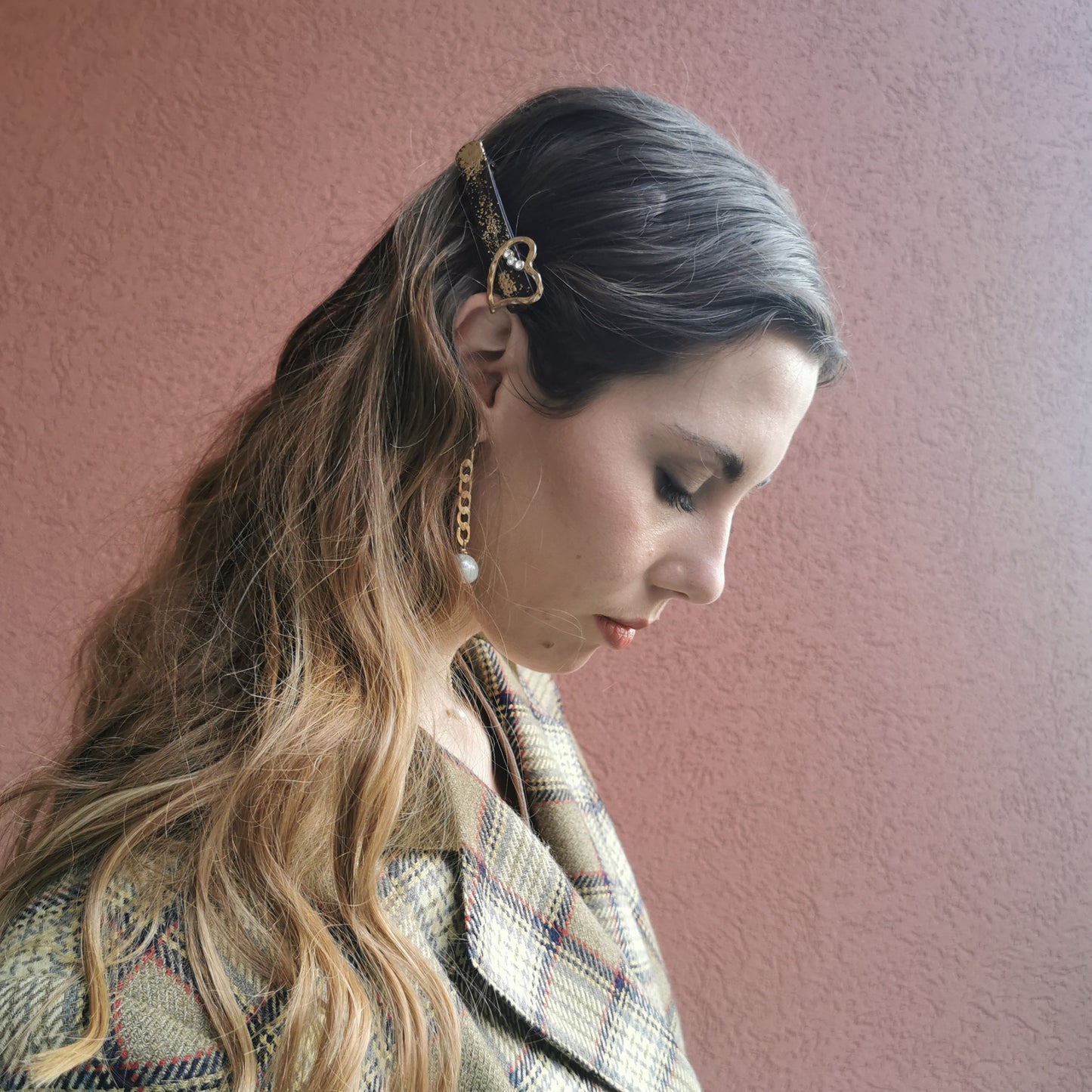 HEart hairclip worn on