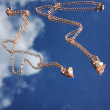 Load image into Gallery viewer, Smaller and larger pearl copper rose gold necklace