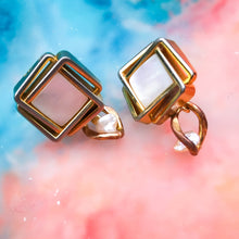 Load image into Gallery viewer, Large stud earrings with mother of pearl and freshwater pearl earrings