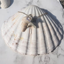 Load image into Gallery viewer, Pelican Opal cable chain necklace on shell