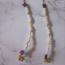 Load image into Gallery viewer, Purple [earl and gold beads detail