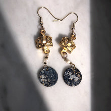 Load image into Gallery viewer, Cosmic Coin crown and freshwater pearl - Queen Anne Earrings