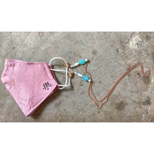 Load image into Gallery viewer, Flapper Turquoise Pearls Mask/Key chain