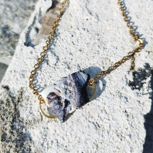 Purple shell necklace