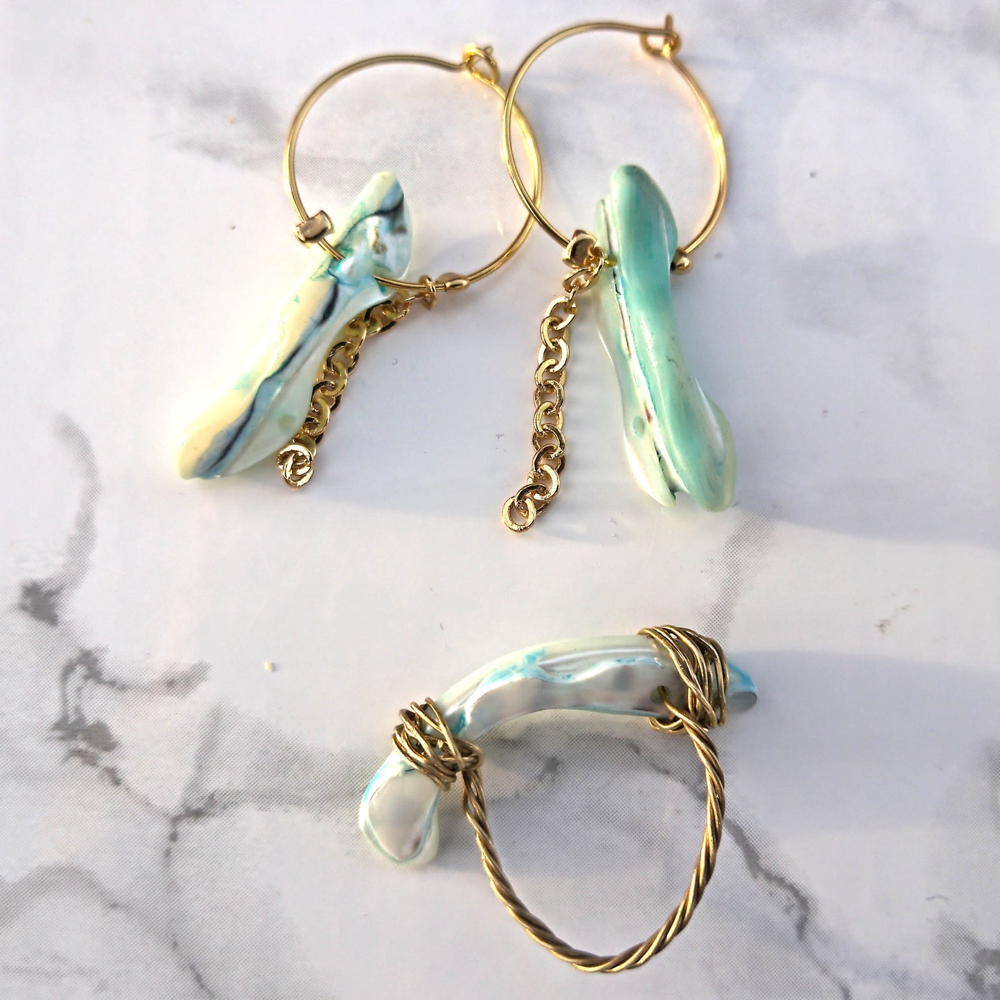 Taormina hoops with matching ring-Camifolla