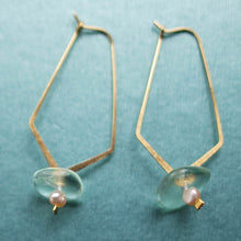 Load image into Gallery viewer, Goldie Earrings details turquoise background