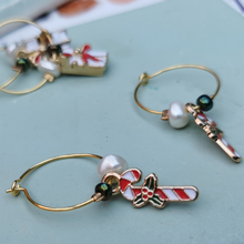 Load image into Gallery viewer, Candy Cane Hoop earrings
