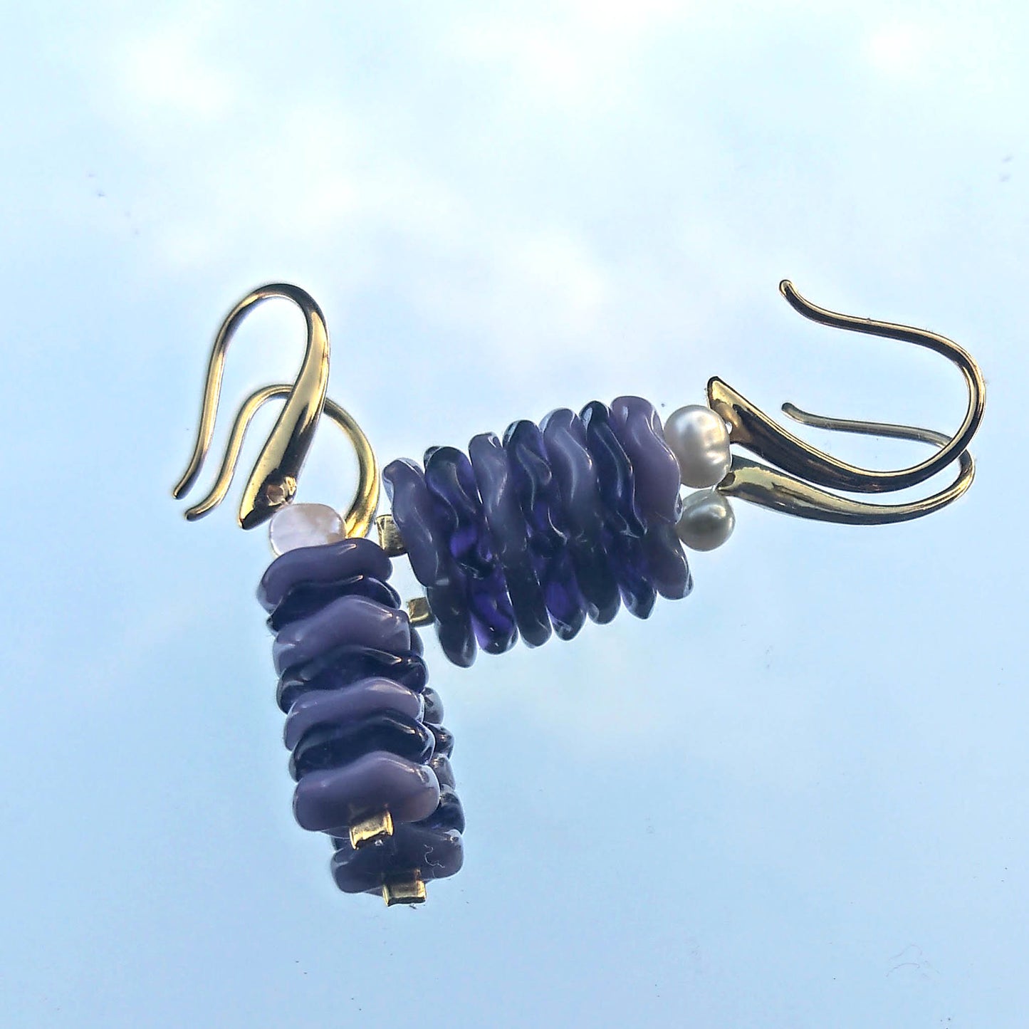 Amethyst  Flower Earrings