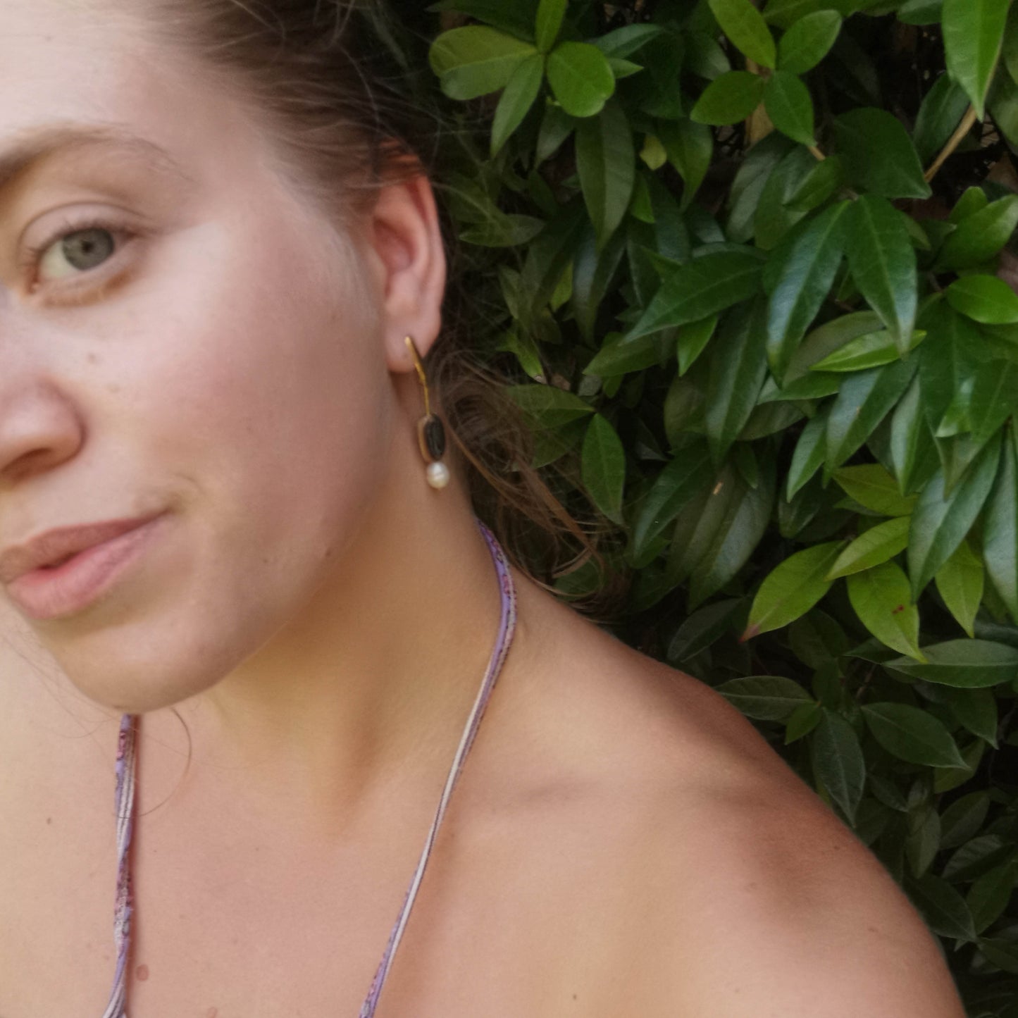 Paua pearl shell earrings as worn on