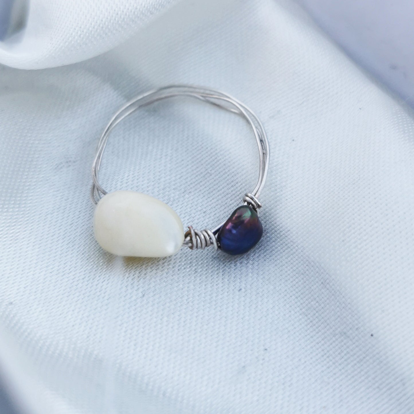 Barely There Silver Pearl ring