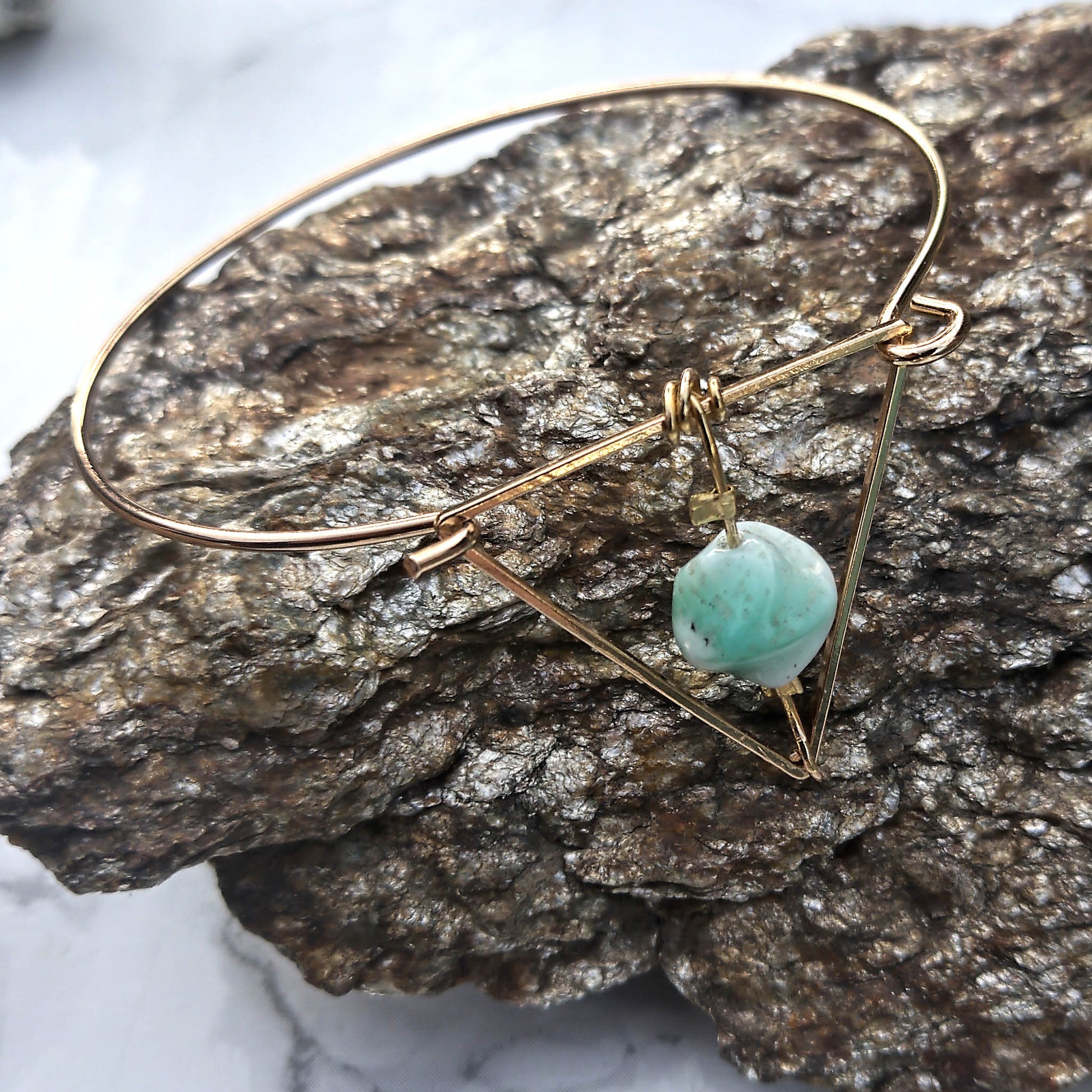 Bermuda Triangle Bangle Mint bead detail