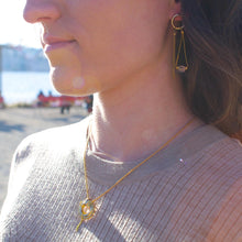 Load image into Gallery viewer, Bubblegum necklace and earrings worn together 
