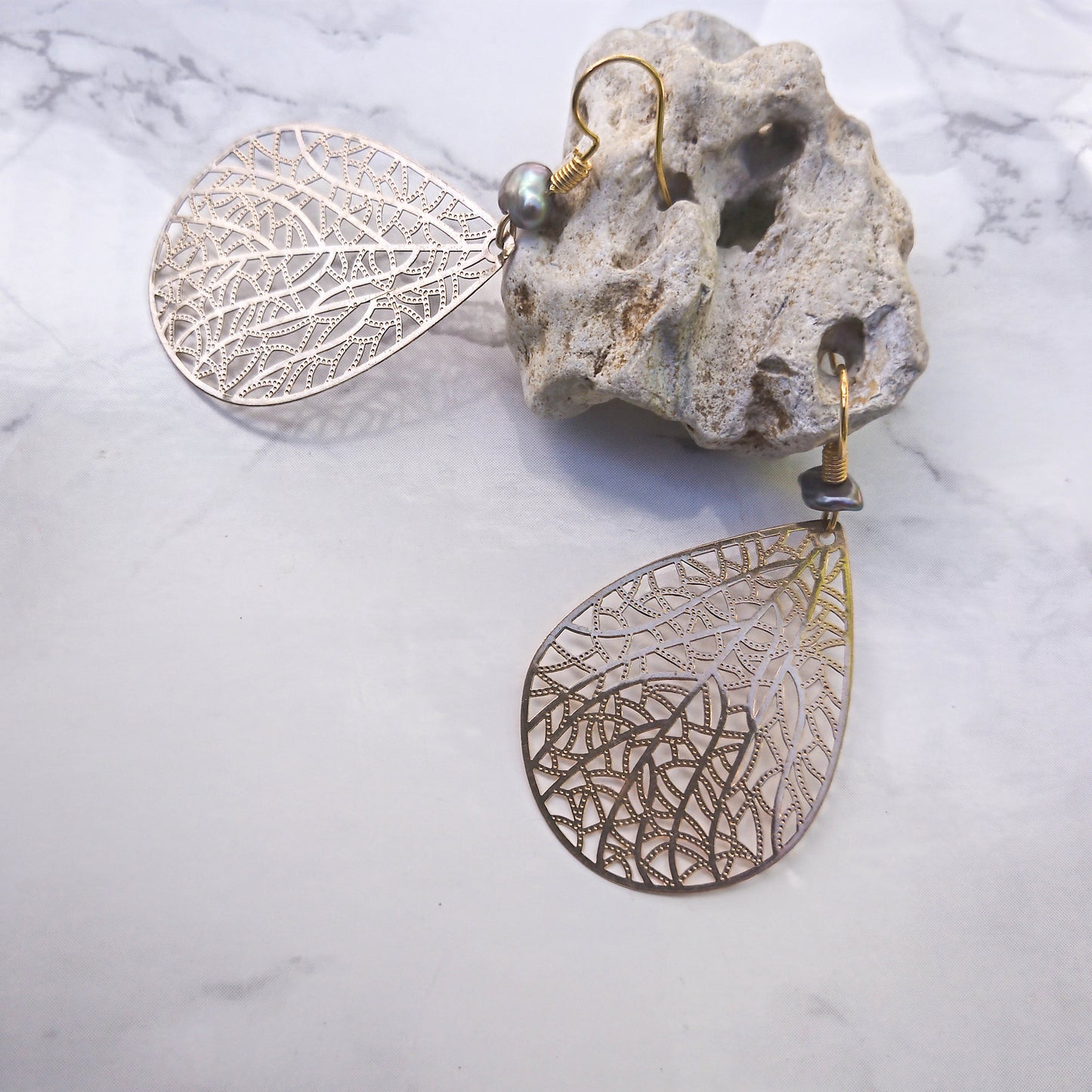 Dragonfly Wing Earrings - (Green or Silver)
