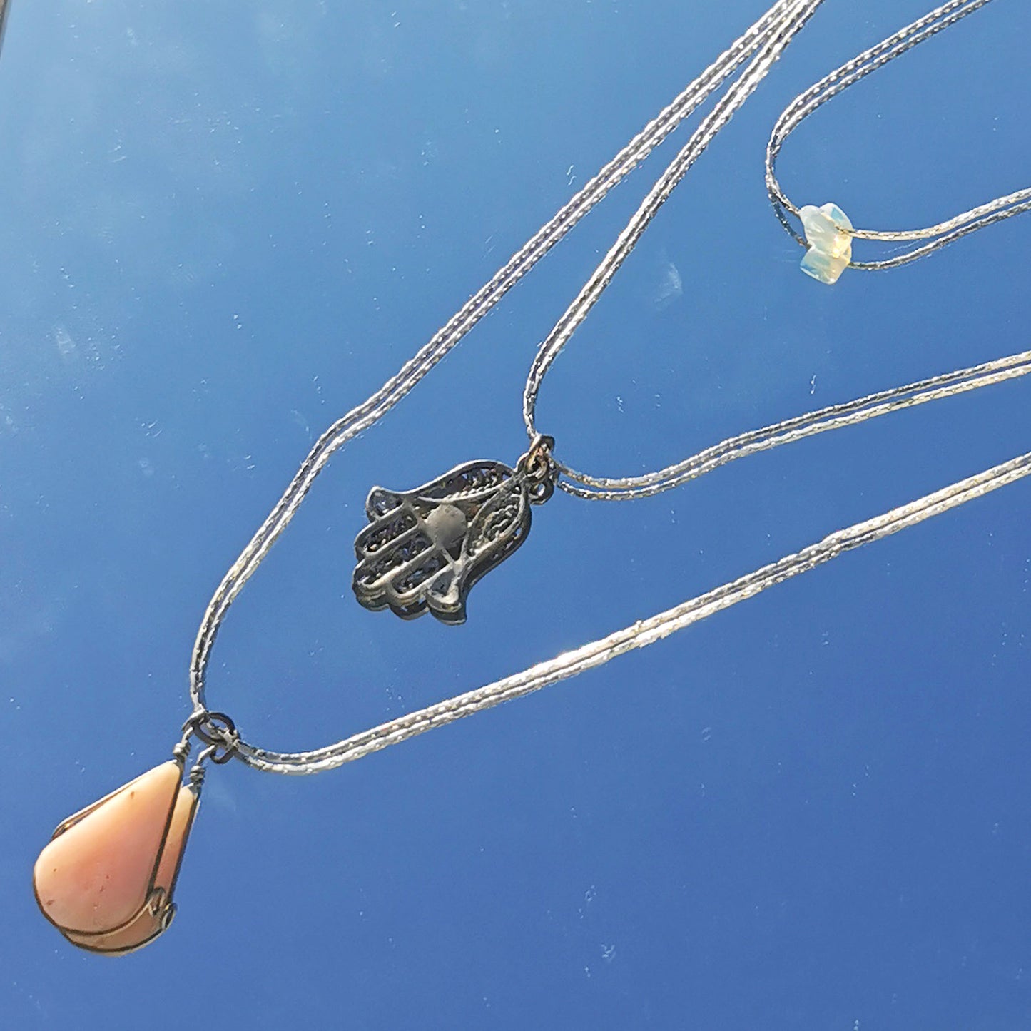 Fatima necklace reflection , layered 