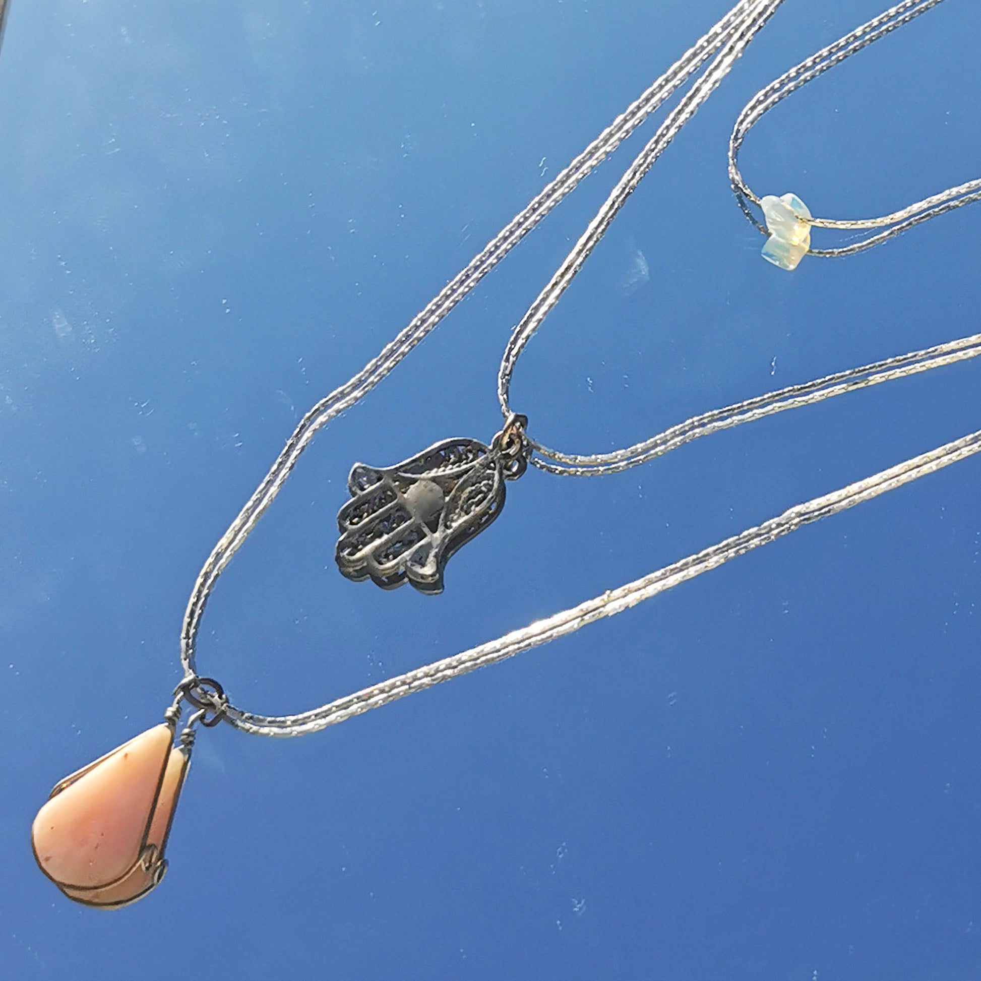 Fatima necklace reflection , layered 