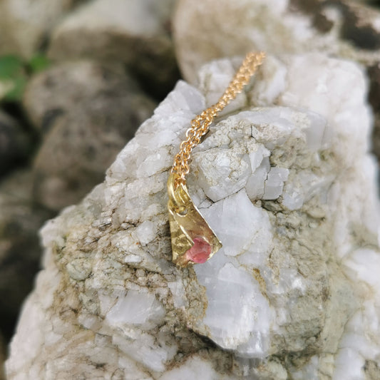 Swarowski and brass charm 