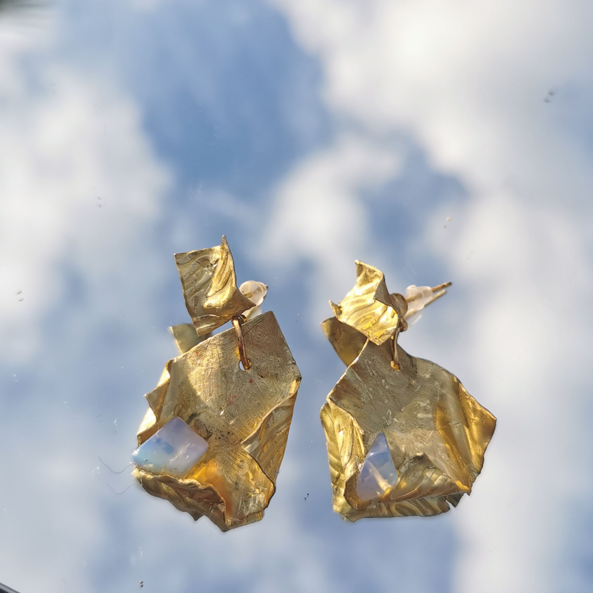 Fortune cookie Mirror Earrings