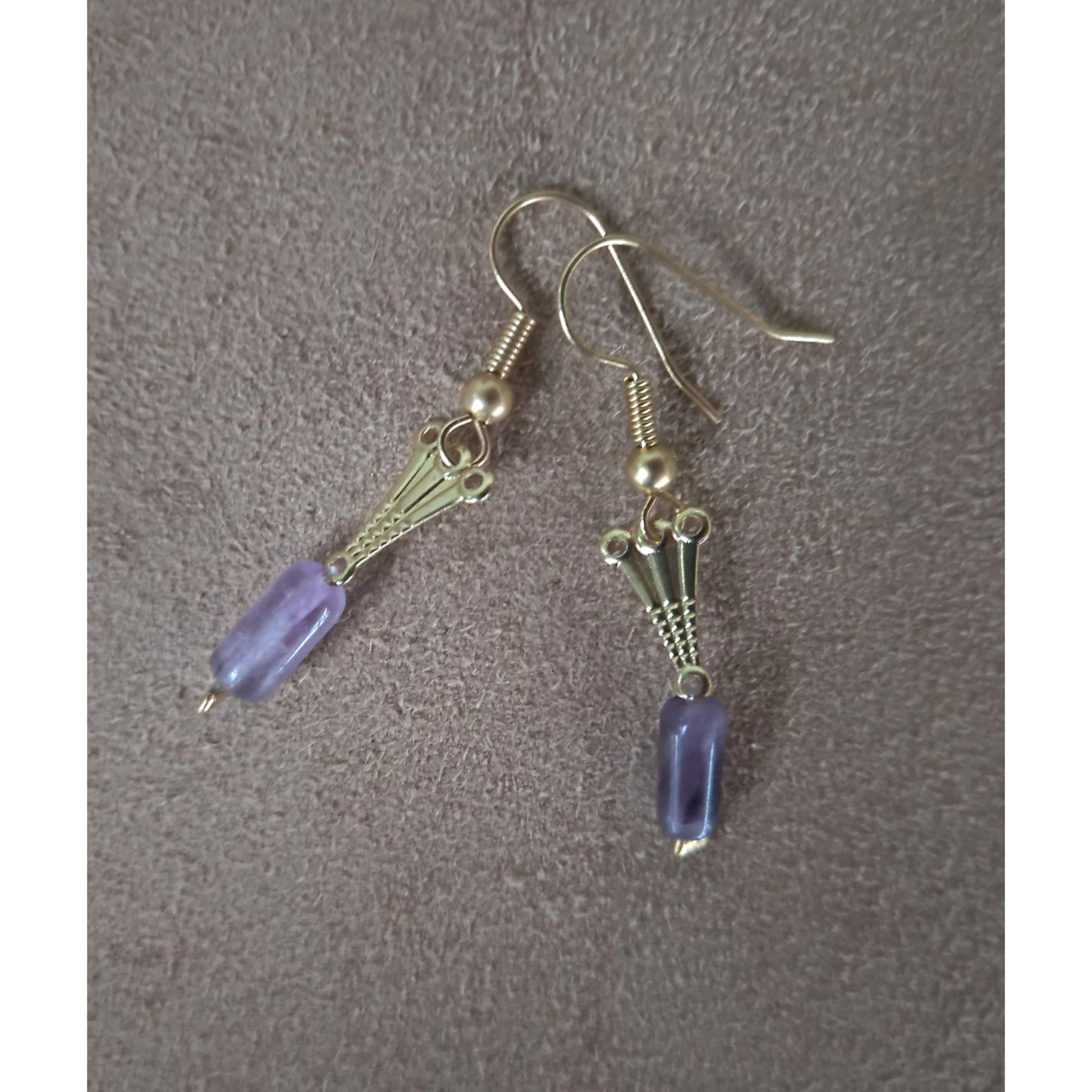 Camifolla Amethyst Fan Baronessa Earrings Gold plated