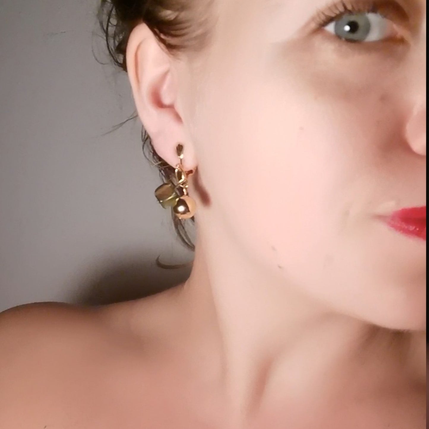 Jingle Bell earrings worn on 