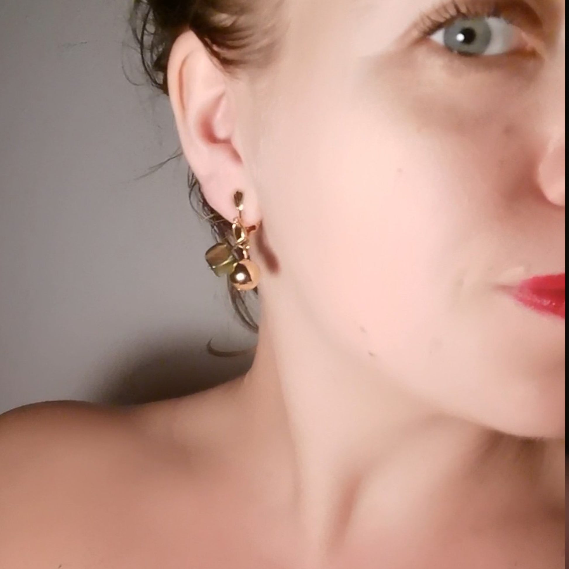 Jingle Bell earrings worn on 