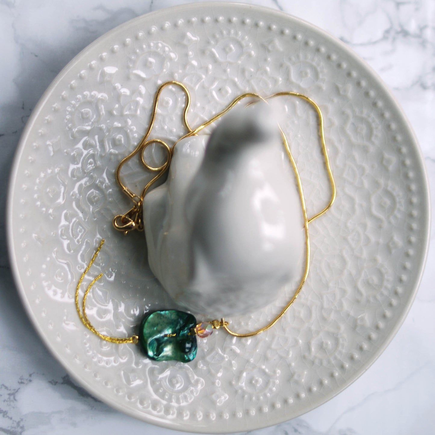 Matrix Mermaid  Crystal Elephant necklace