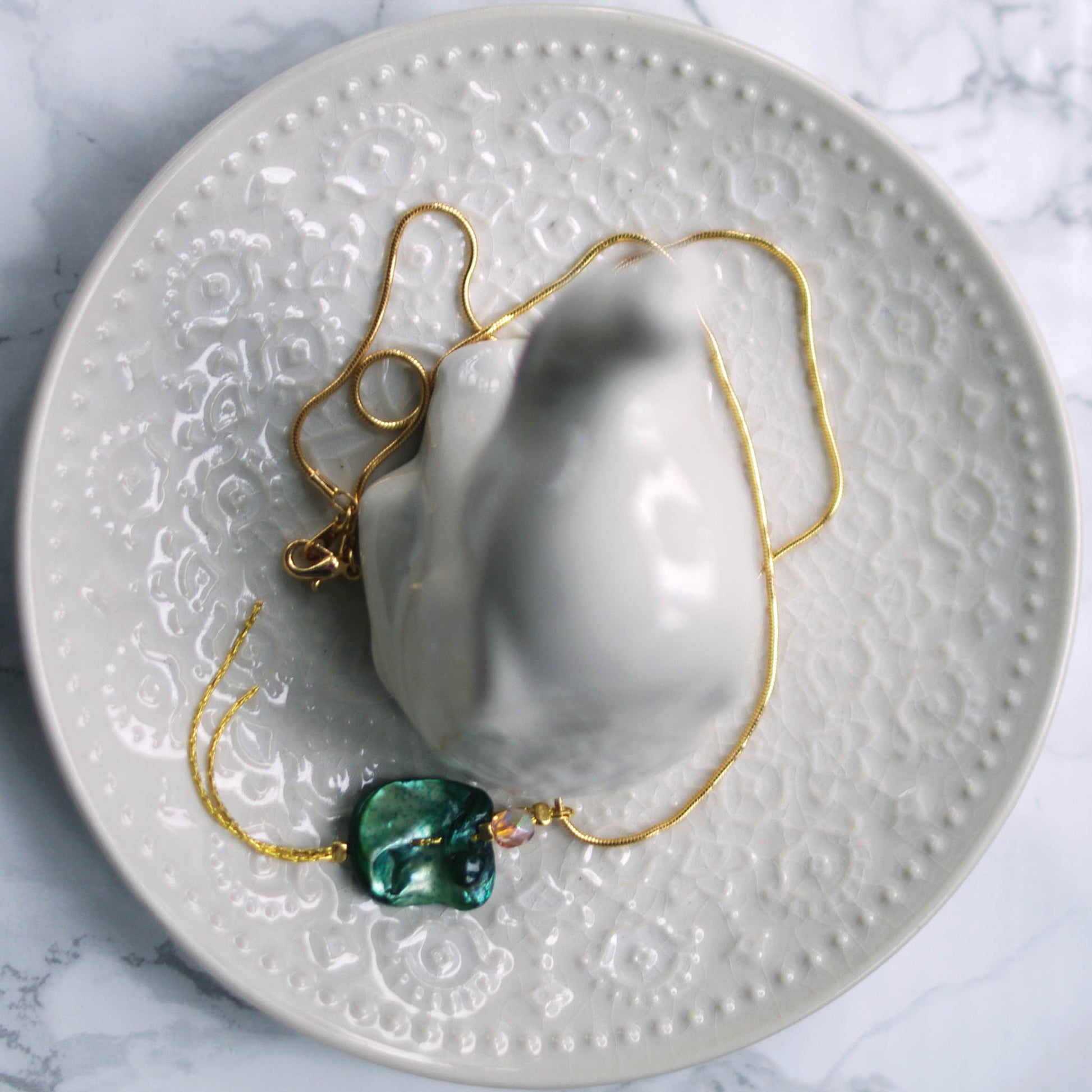 Matrix Mermaid  Crystal Elephant necklace