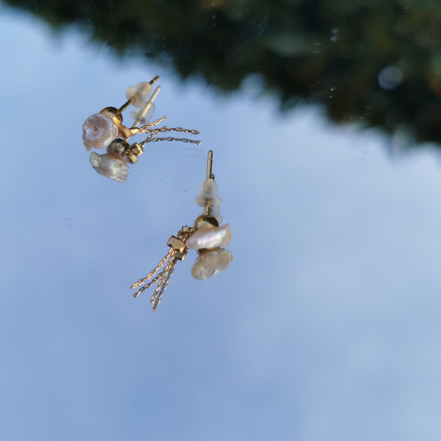 White Mini Lantern earrings