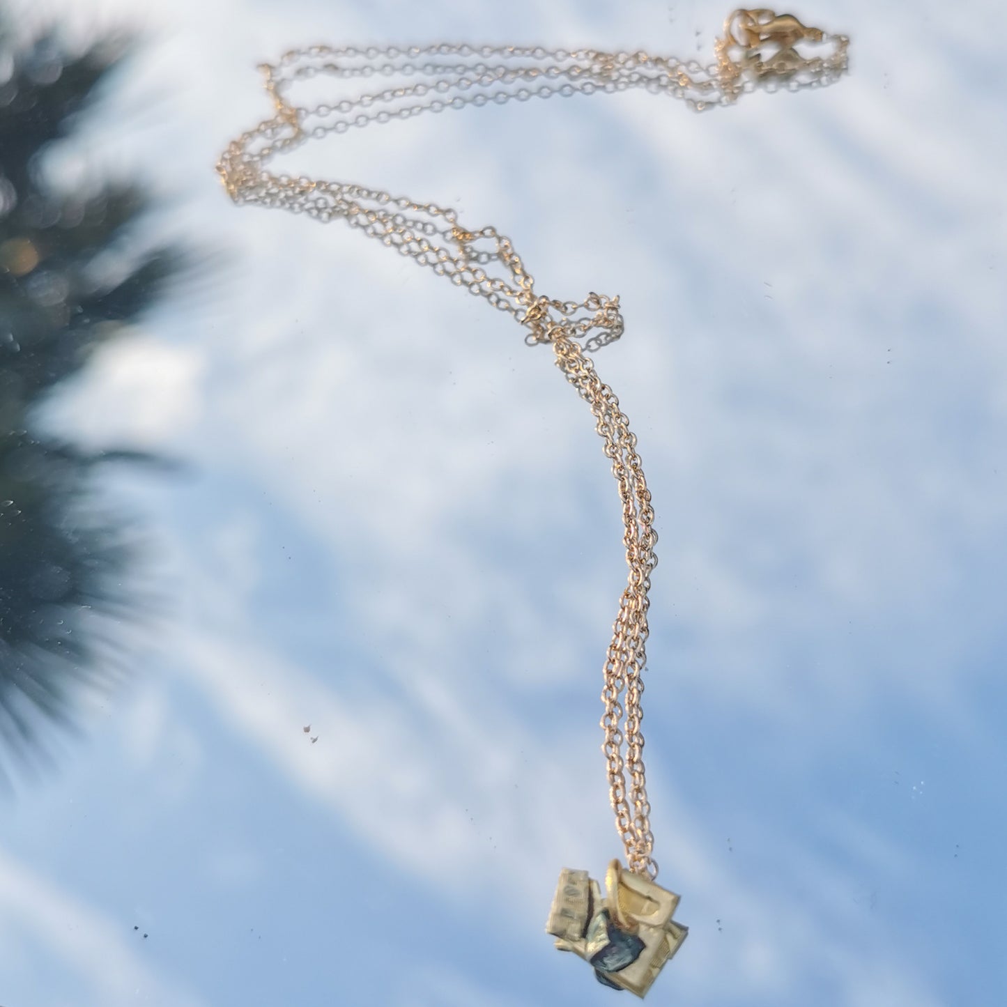 Pistachio Fortune Cookie Necklace