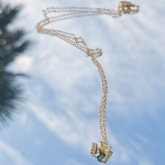 Pistachio Fortune Cookie Necklace