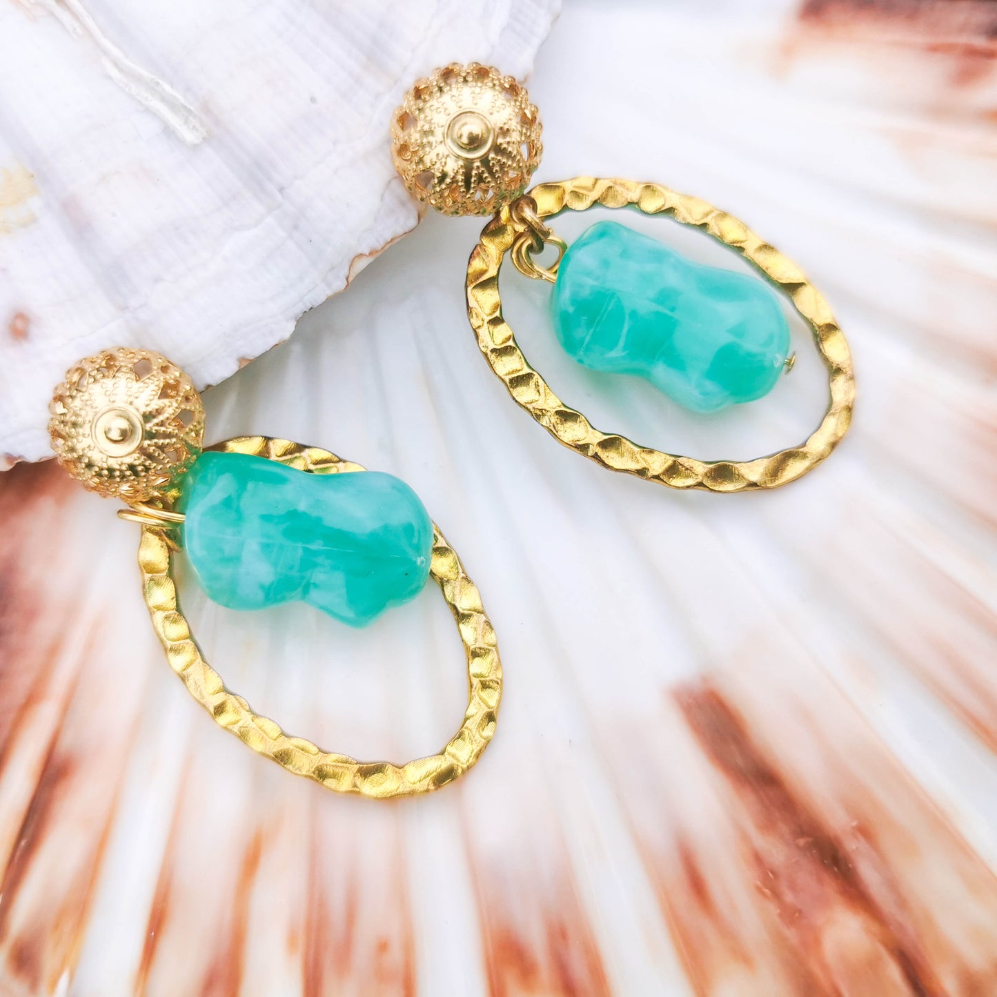 Clip on mint earrings