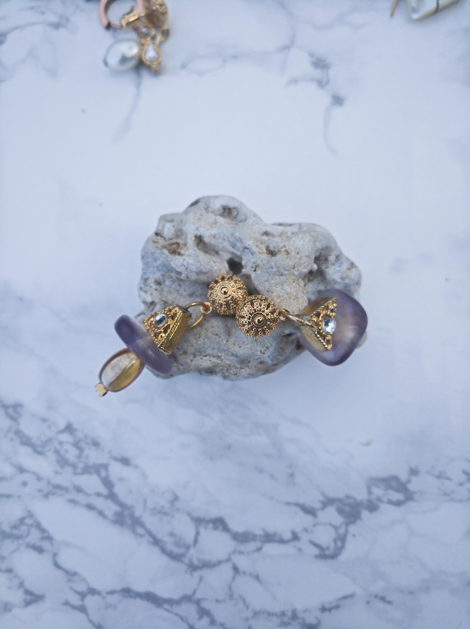 Pax earrings - geometrically shaped earrings with stone