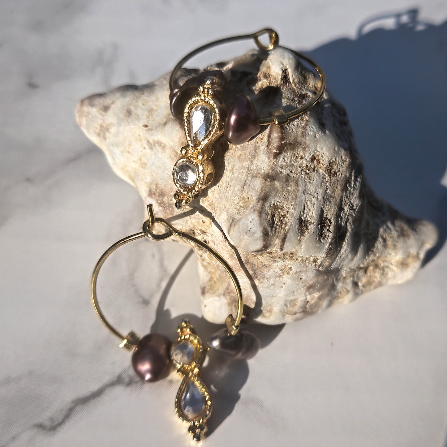 Kishi pearls and gold detail hoops