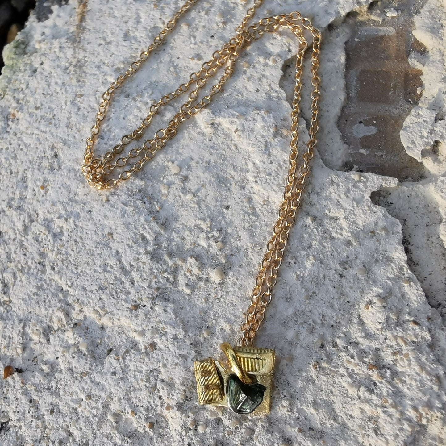 Pistachio Fortune Cookie Necklace