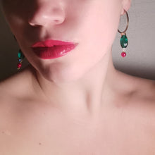 Load image into Gallery viewer, Rudolph hoop earrings worn on
