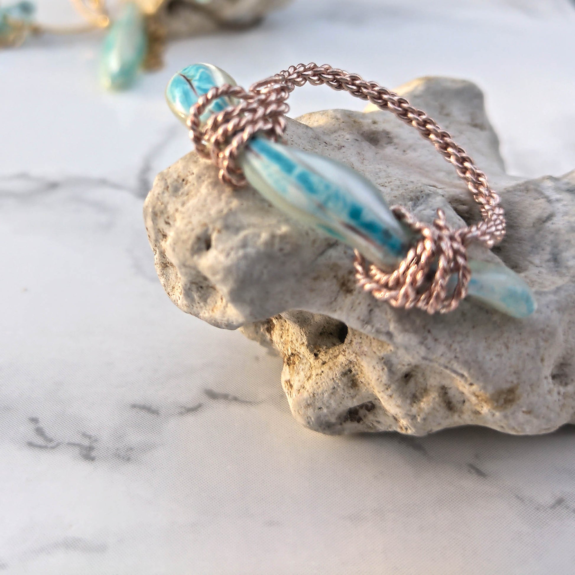 Pebbles ring -copper wire ring