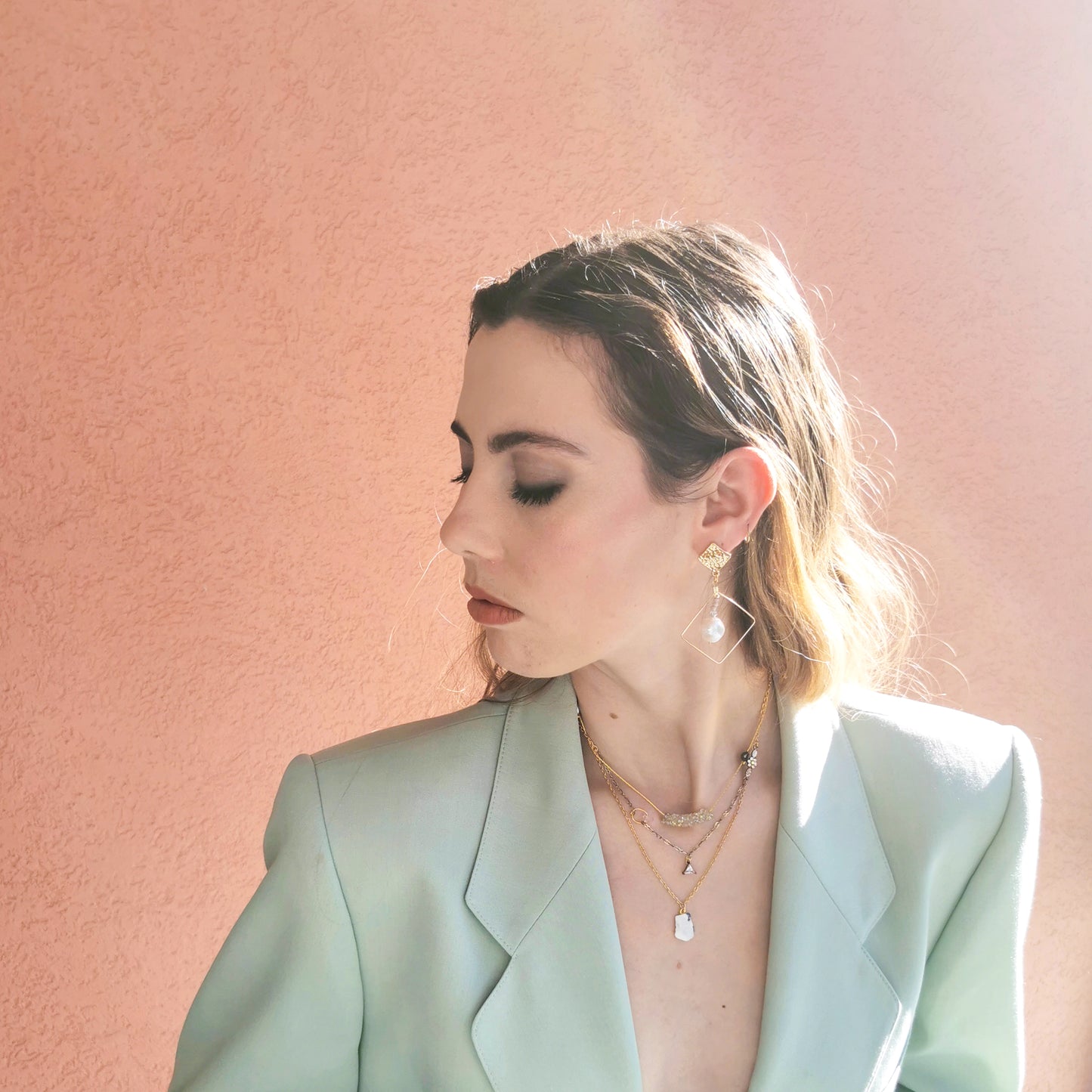 aimee layered necklace worn on 