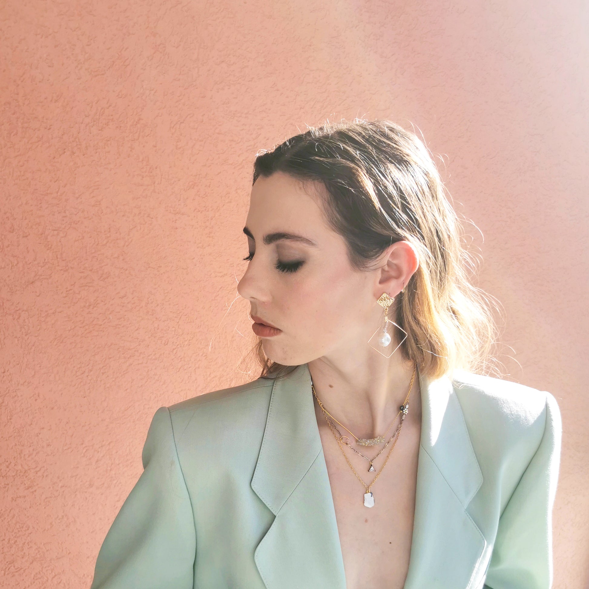 aimee layered necklace worn on 