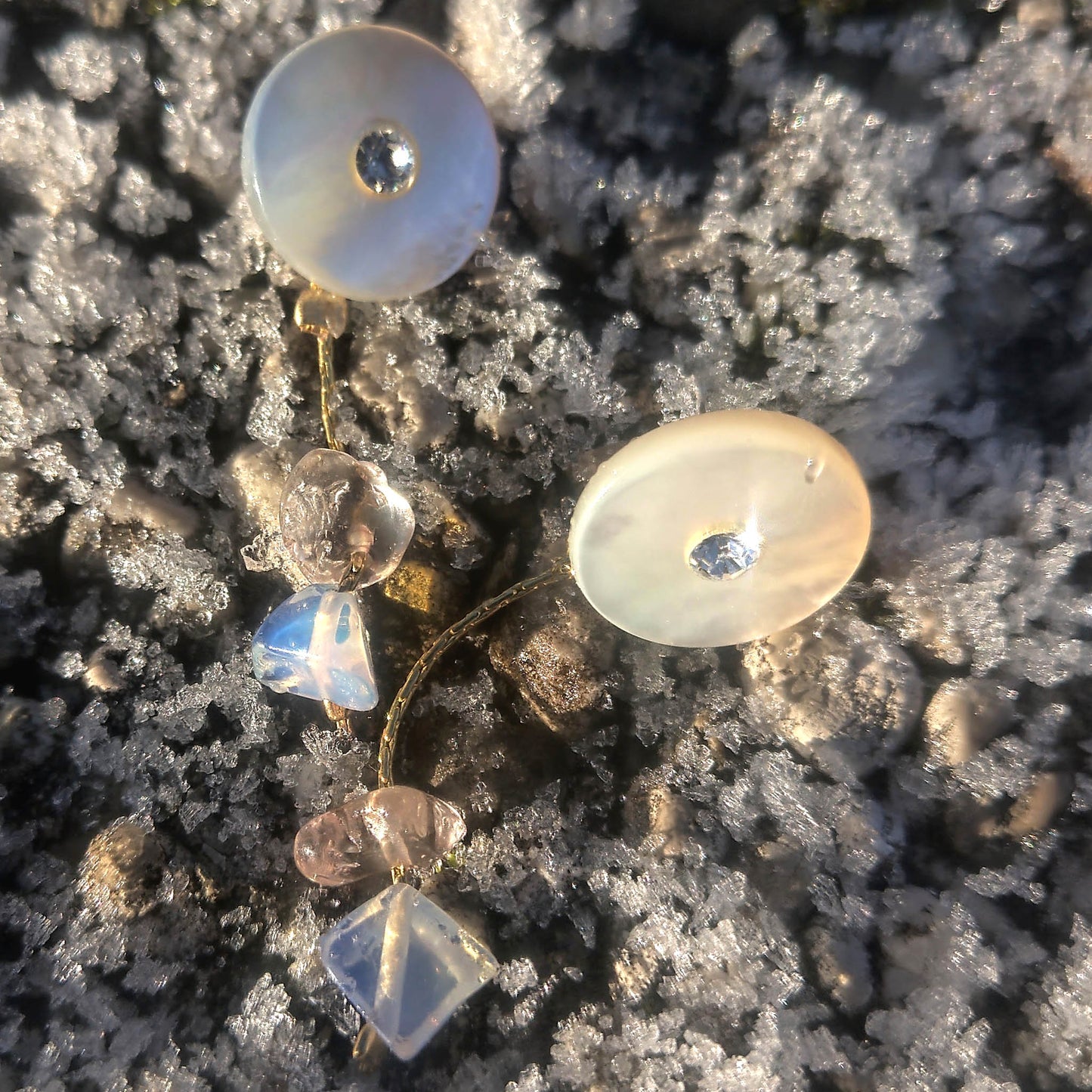 Camifolla Valerie Rose Quartz Opal earrings 