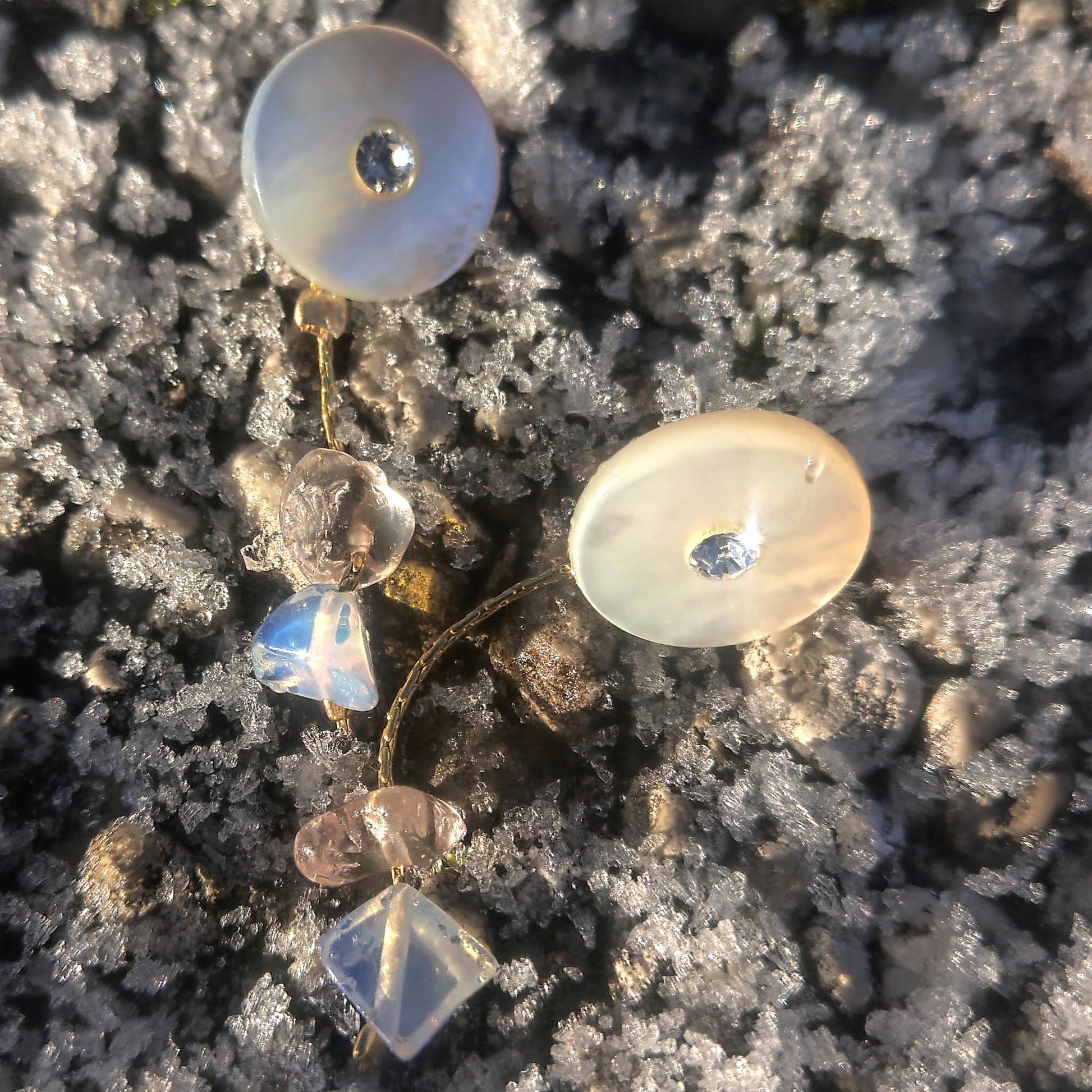 Camifolla Valerie Rose Quartz Opal earrings 