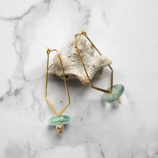 Goldie Earrings Gold plated fluorite freshwater